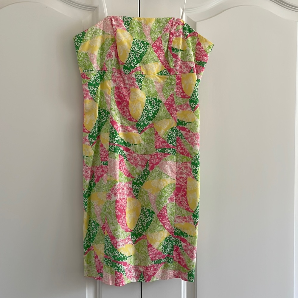 Lilly Pulitzer strapless dress with back bow